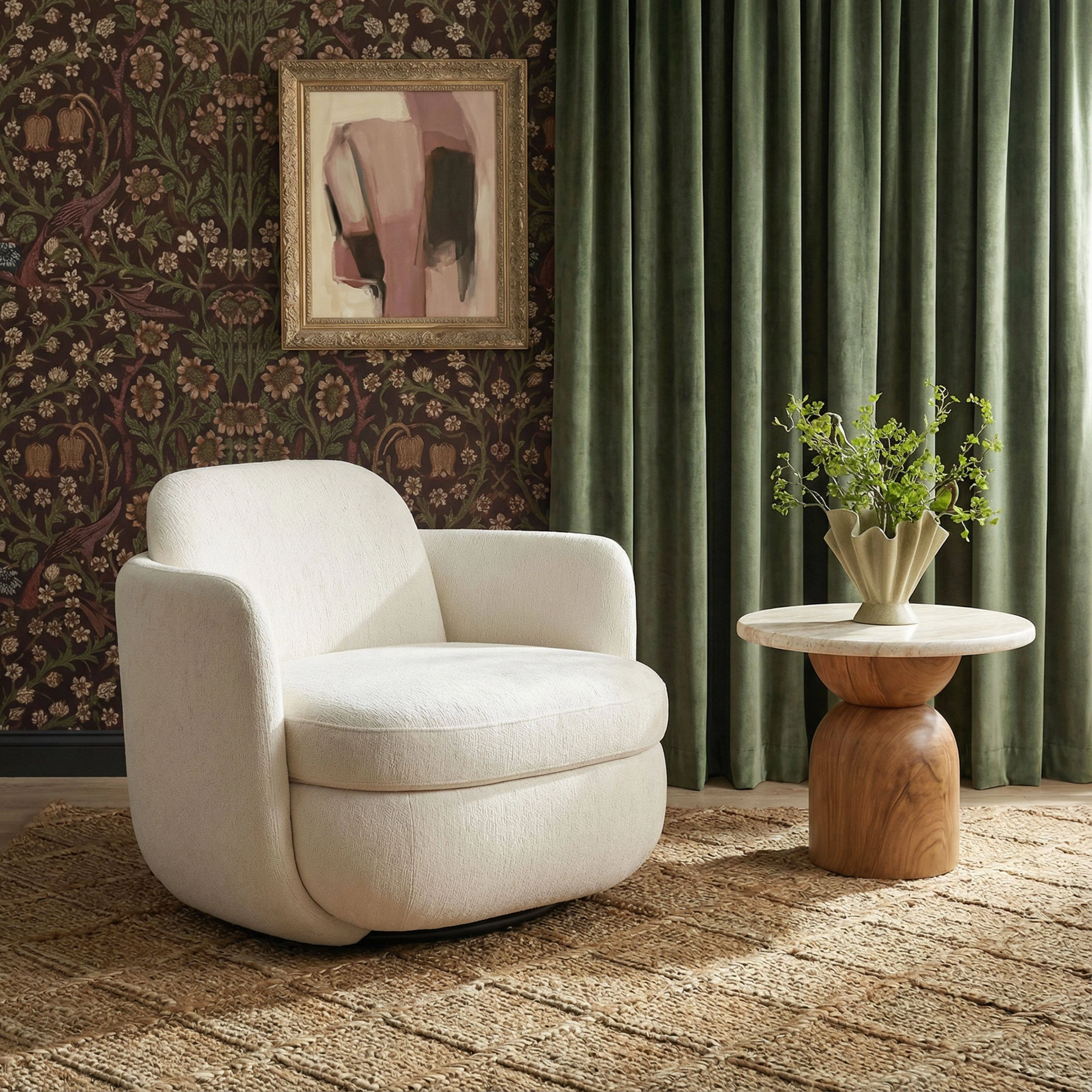 Wolfie Performance Chenille Swivel Accent Chair - Image 8