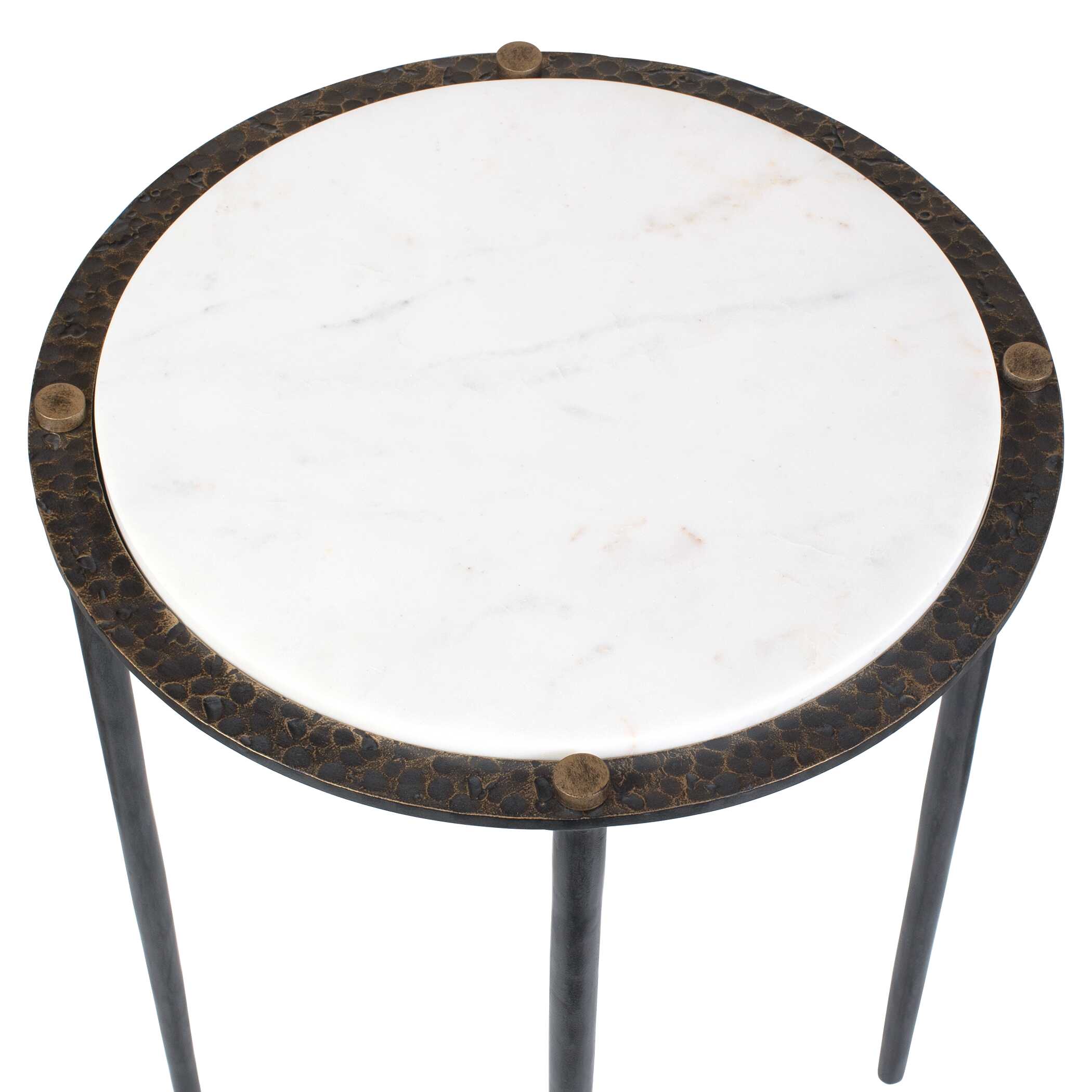 Wren Round White Marble Accent Table - Image 6