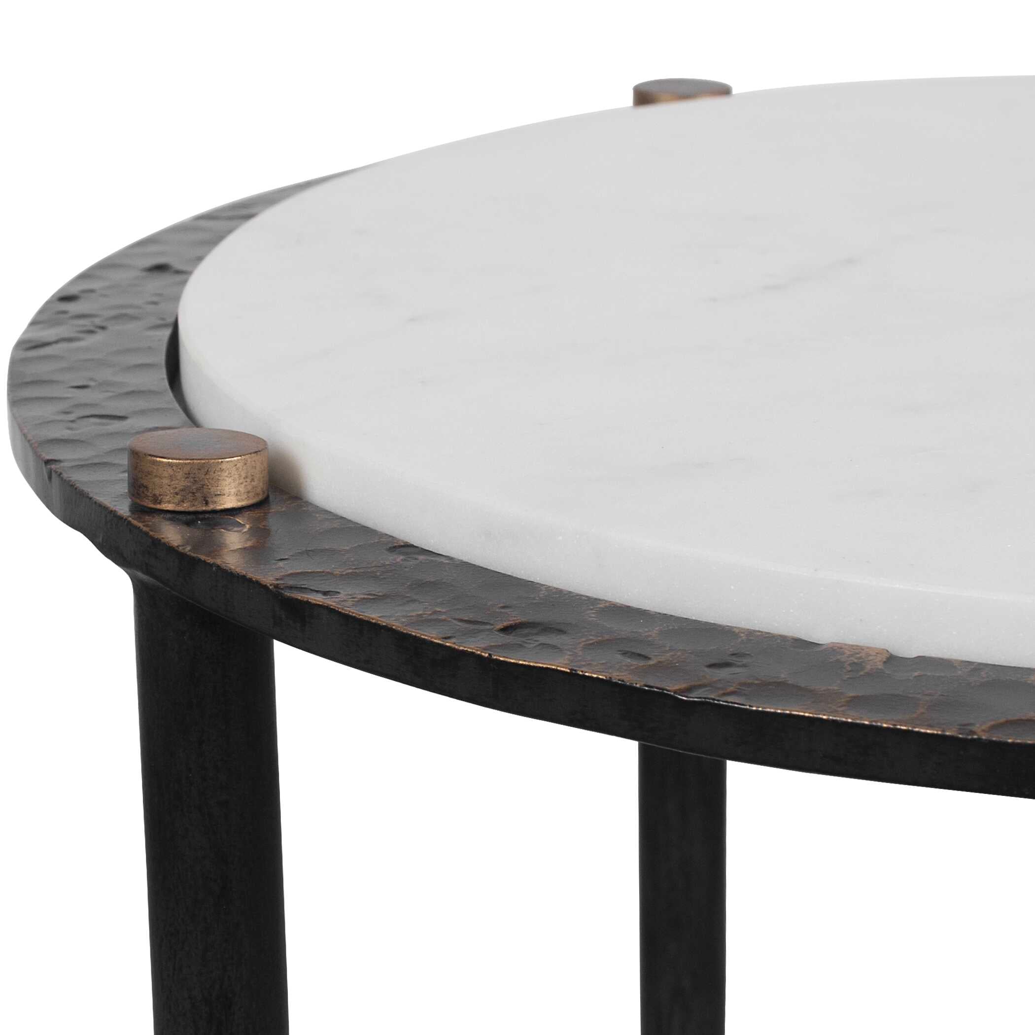 Wren Round White Marble Accent Table - Image 7
