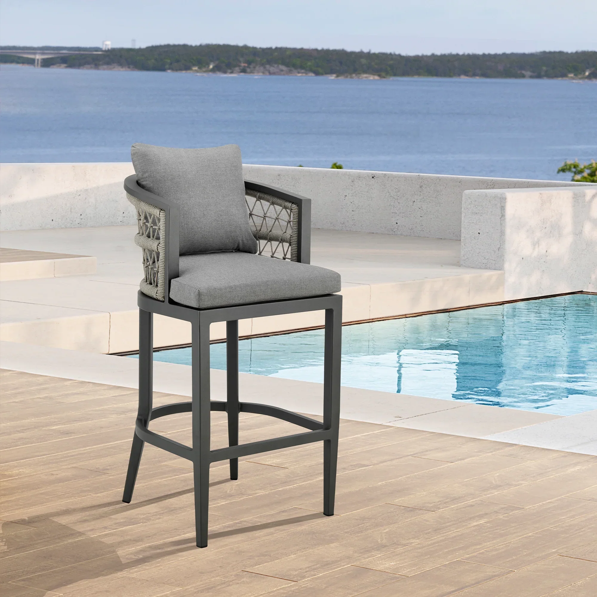 Zella Outdoor Counter Stool - Set of 2 - Image 2